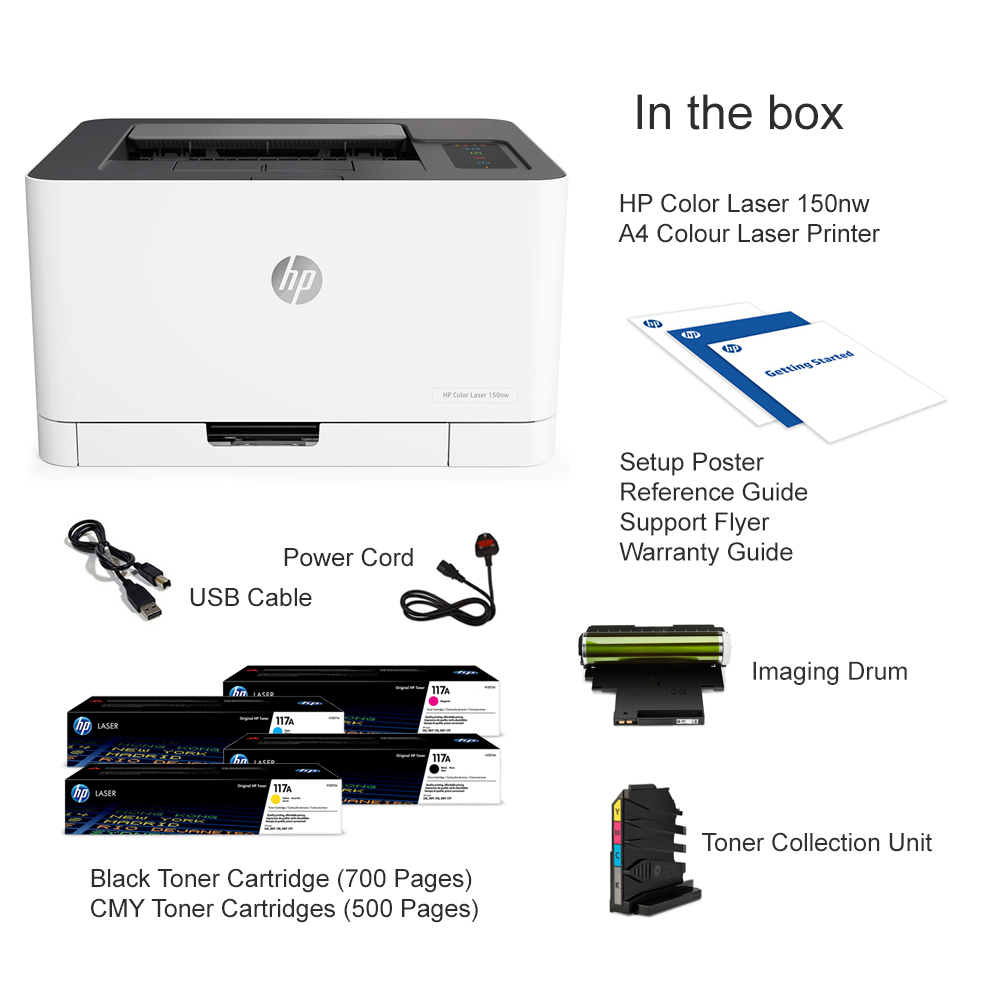 HP Color Laser 150nw / 150a - How to print Configuration Report and  Supplies Information 
