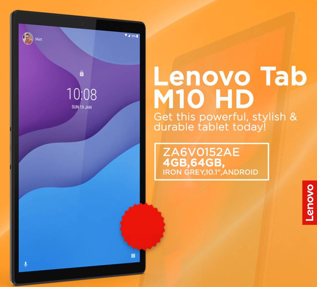 Lenovo Tab M10 HD (2nd Gen) 10.1 Inch Tablet 4GB RAM 64GB Storage ...