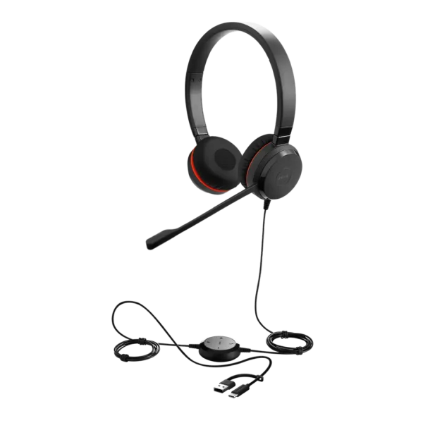 Jabra Evolve 30 II MS Stereo USB Headset - Noise Cancelling, USB & 3.5mm, Mute Button