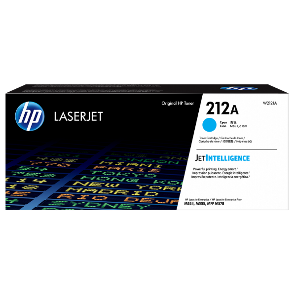 HP 212A Cyan Original LaserJet Toner Cartridge W2121A – 4500‑Page Yield, JetIntelligence Colour Performance
