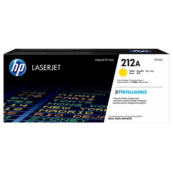 HP 212A Yellow Original LaserJet Toner Cartridge W2122A – 4500‑Page Yield, JetIntelligence Colour Output
