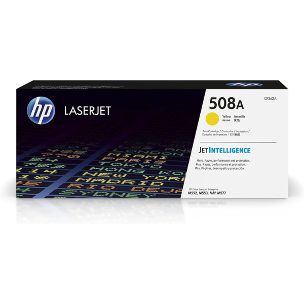 HP 508A Yellow Original LaserJet Toner Cartridge CF362A – 5000‑Page Yield, JetIntelligence Colour Performance